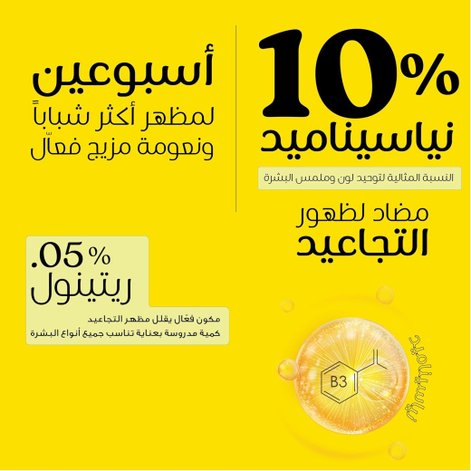 سيروم النضارة ومقاومة التجاعيد نياسيناميد 10% + ريتينول 0.05%- من بيزلين