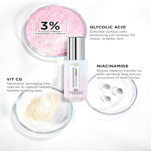 سيروم للعين  جليكوليك برايت مع حمض الجليكوليك لتفتيح مدار العين - من لوريال